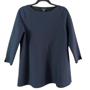 COS Navy Wool Stretch Knit Sweater Tunic